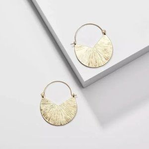 Anthropologie Gold Hoop Disc Earrings